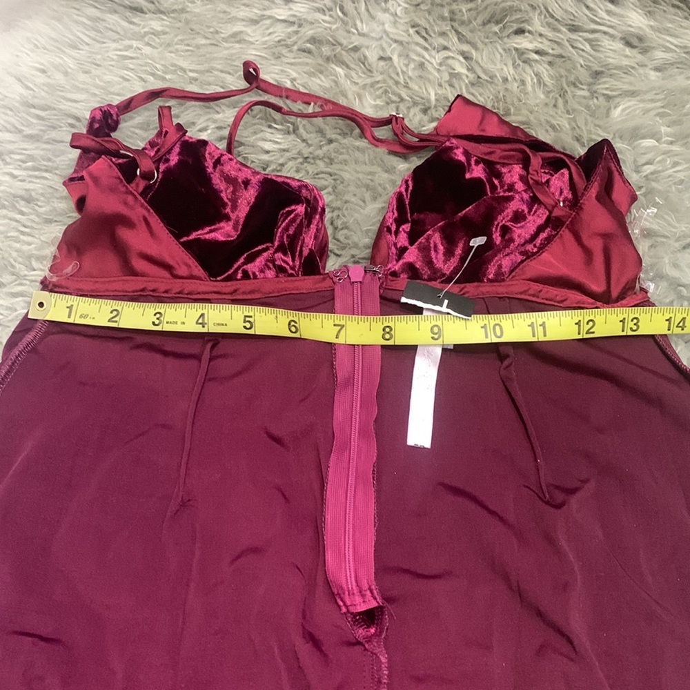 NWOT🌸Super Cute Crashed Velvet Spaghetti Straps Mini Dress - Picture 15 of 15